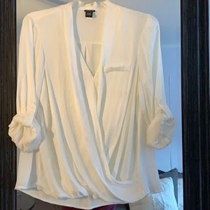 White twist front blouse